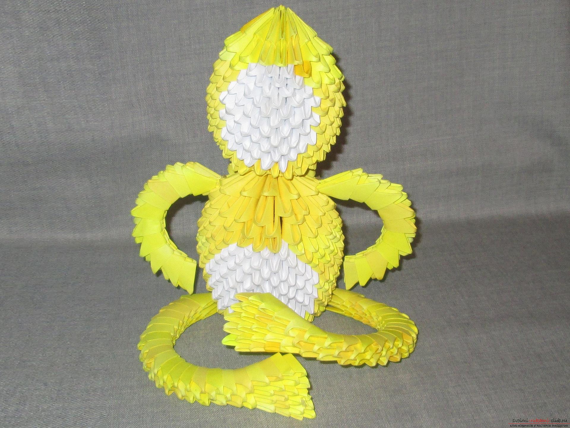 Мастер-класс с описанием и фото оригами своими руками – модульная обезьяна.. Фото №30